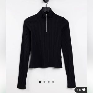 Half zip ribbed top
